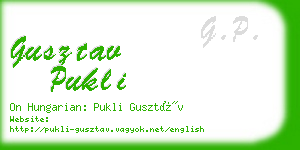 gusztav pukli business card